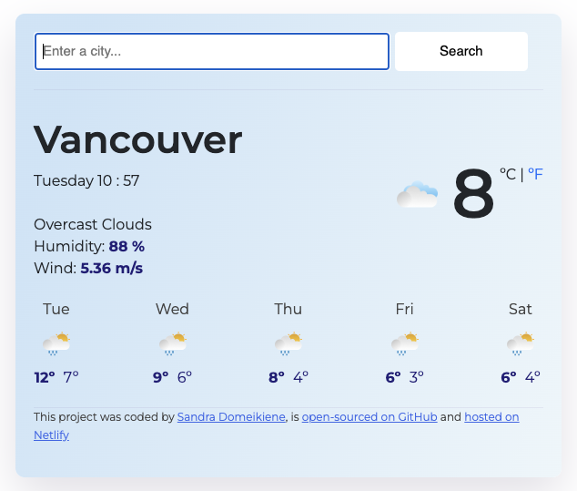 Weather App Preview